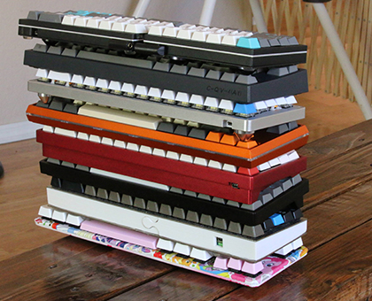 stack of keyboards